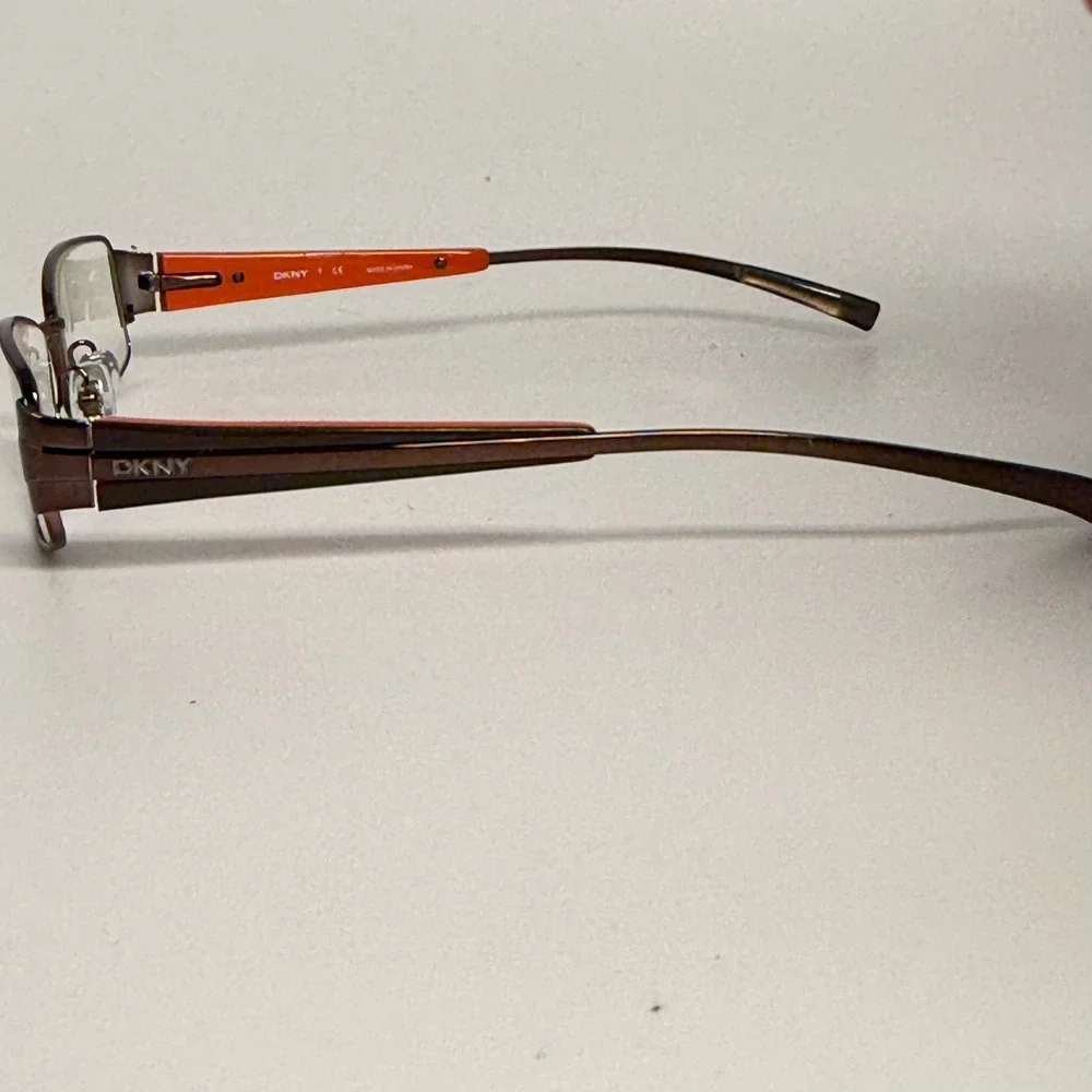 DKNY DY 5570 1034 Brown Orange Rectangular Metal Eyeglass Frames 52-16-135
